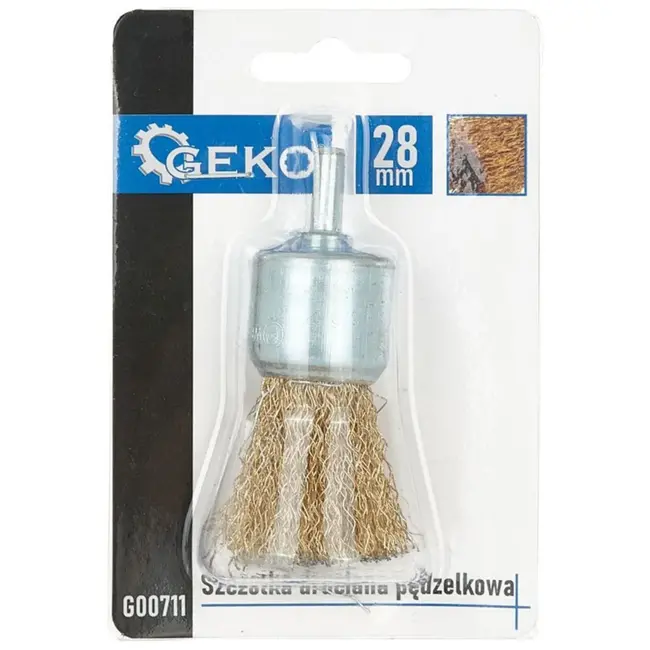 GEKO Abrasieve eindborstel - 28 mm - Messing draad - Ergonomisch ontwerp