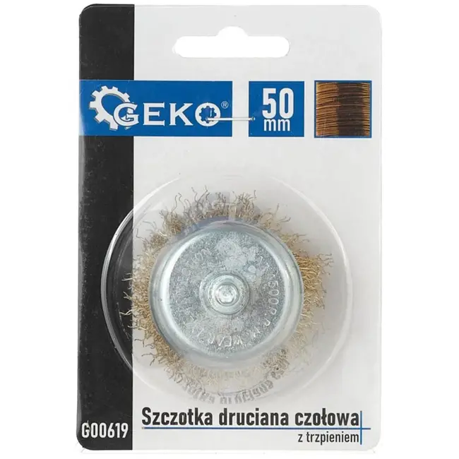 GEKO Koperen borstel - 50 mm - Voor moeilijk bereikbare plekken - Geschikt voor boren - Verwijdert roest en verf