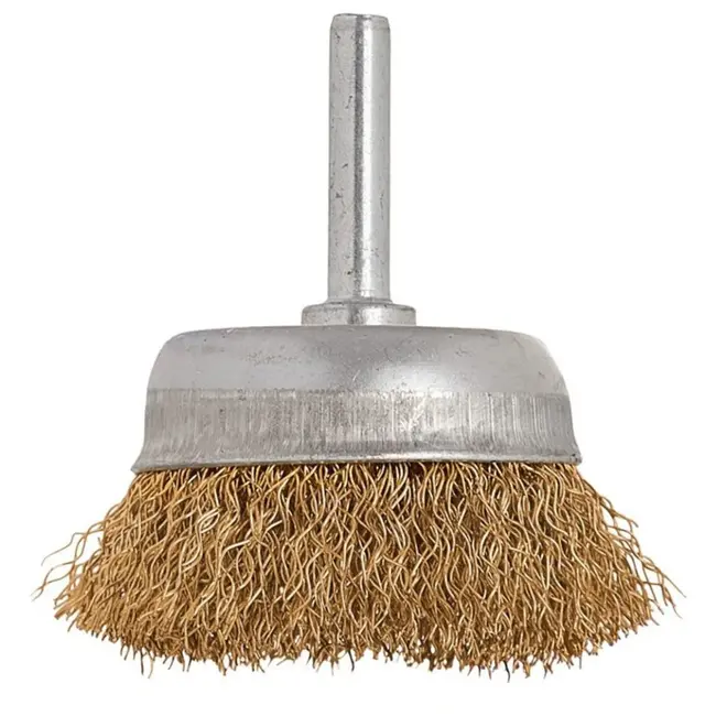 GEKO Koperen borstel - 50 mm - Voor moeilijk bereikbare plekken - Geschikt voor boren - Verwijdert roest en verf