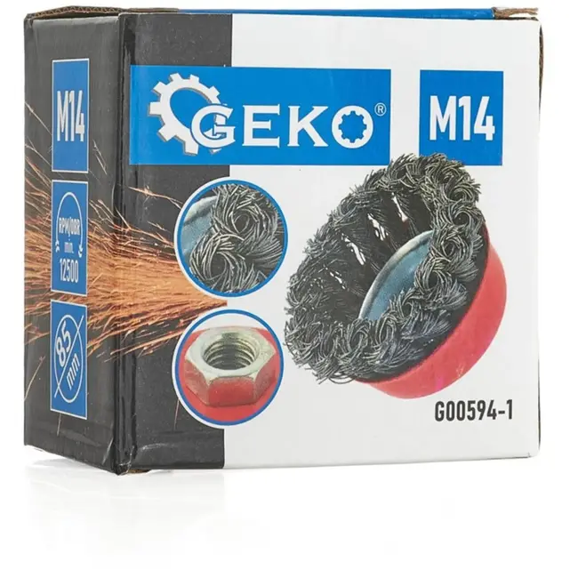 GEKO Gevlochten staalborstel - 85 mm - M14 draad - Voor agressieve reiniging