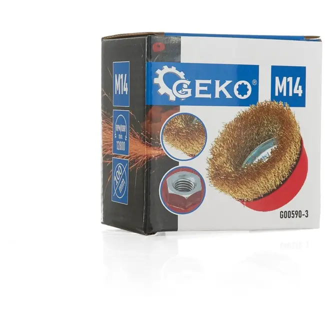 GEKO Stalen draadborstel - 100 mm - Messing draad - M14 schroefdraad - 8.500 rpm