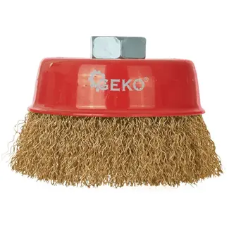 GEKO Stalen draadborstel - 85 mm - Voor renovatie en reiniging - M14 schroefdraad - 8.500 rpm