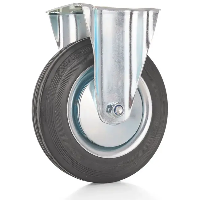 GEKO Vast zwenkwiel - 200 mm - 200 kg draagvermogen - Staal en rubber