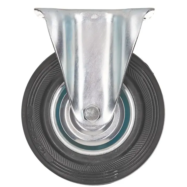 GEKO Vast zwenkwiel - 125 mm - 100 kg draagkracht - Staal en rubber - Uitstekende tractie