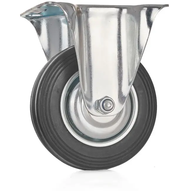 GEKO Vast zwenkwiel - Staal en rubber - 100 mm - 70 kg draagvermogen