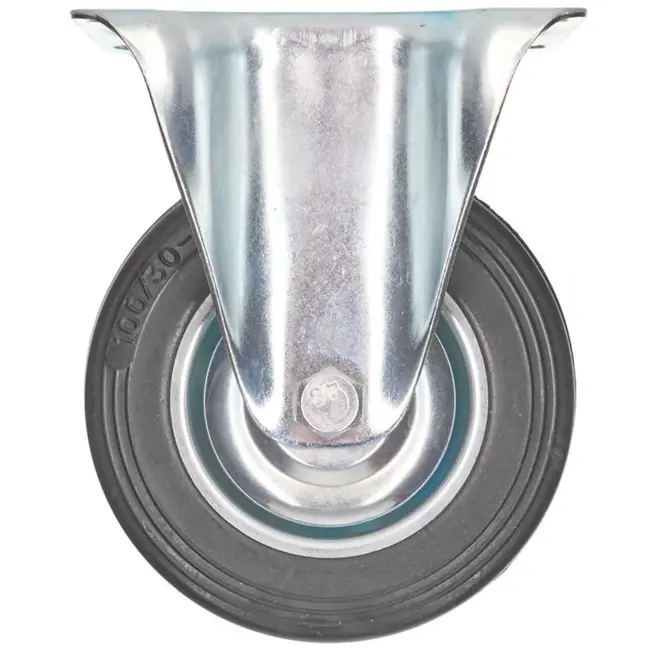 GEKO Vast zwenkwiel - Staal en rubber - 100 mm - 70 kg draagvermogen