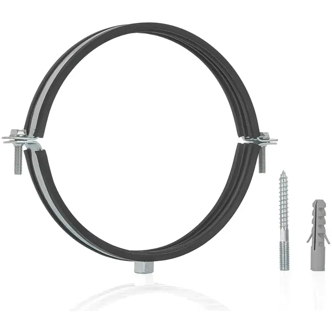GEKO Metalen pijpklem met rubber - Verstelbaar - 107-112 mm - Inclusief bevestigingsset