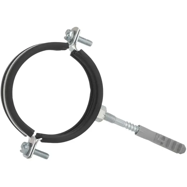 GEKO Metalen pijpklem met rubber - Verstelbaar - 87-92 mm - Inclusief bevestigingsset
