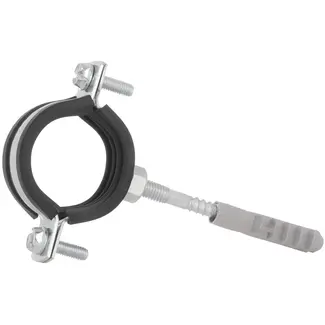GEKO Metalen pijpklem met rubber - Verstelbaar - 38-43 mm - Inclusief schroeven en plug