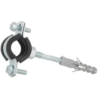 GEKO Metalen pijpklem met rubber - verstelbaar - 20-25 mm - inclusief bevestigingsset