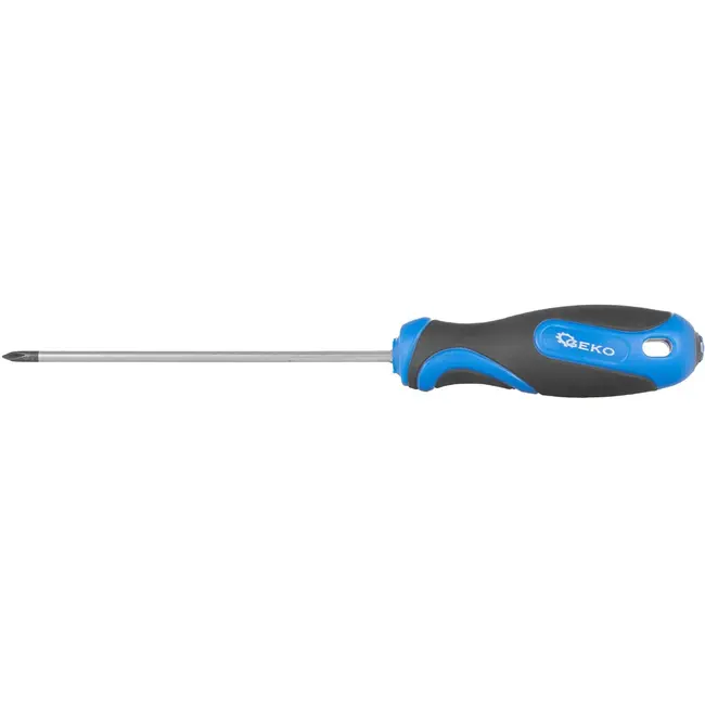 GEKO Kruiskopschroevendraaier - PH0 - Magnetische Tip - 100mm - Zwart-Blauw