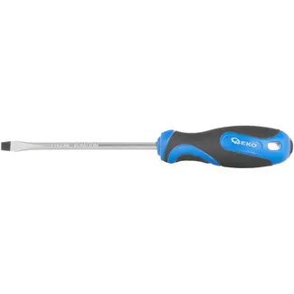 GEKO Platte schroevendraaier - 6mm sleuf - magnetische tip - 125mm - zwart-blauw