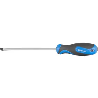 GEKO Platte Schroevendraaier - 5mm Sleuf - Magnetische Punt - 125mm - Zwart-Blauw