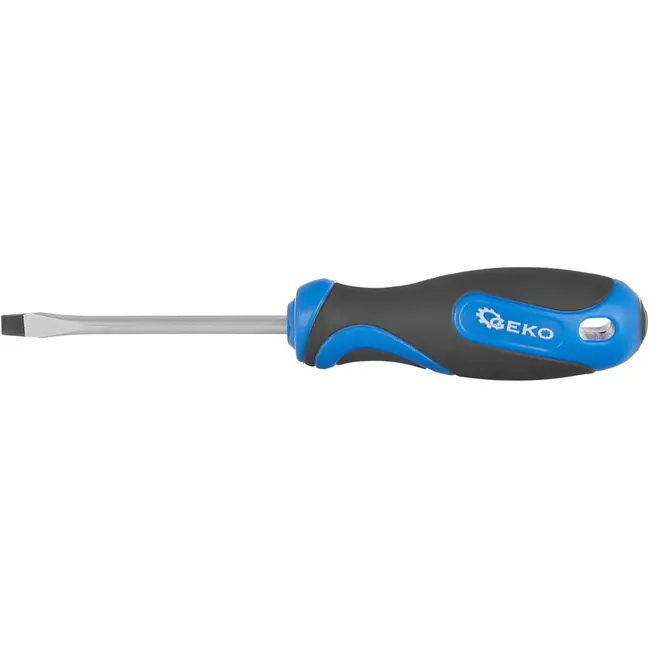GEKO Platte Schroevendraaier - 5mm Sleuf - Magnetische Punt - 75mm - Zwart-Blauw
