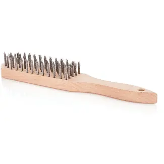 GEKO Zwarte roestborstel - 6 rijen - Staal - Ergonomisch houtontwerp