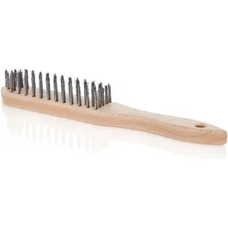 GEKO Vijf-rijige staalborstel - Ergonomisch hout - Voor roestverwijdering