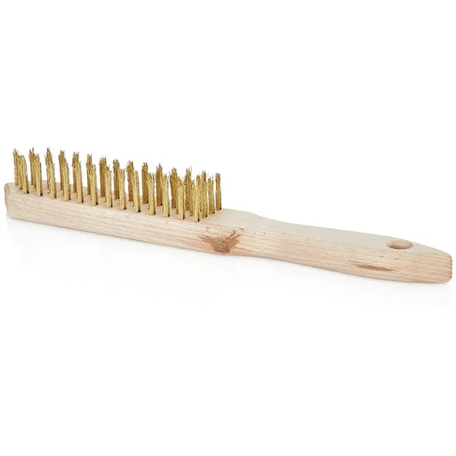 GEKO 4-rijen staalborstel - roestverwijdering - ergonomische houten greep