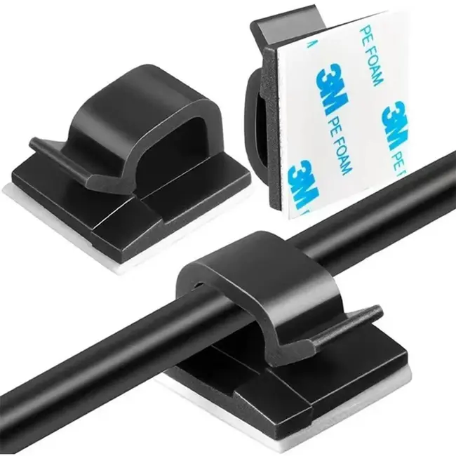 Keltin Kabelclips - Zelfklevend - Set van 10 - Compact - Zwart - 14x14 mm