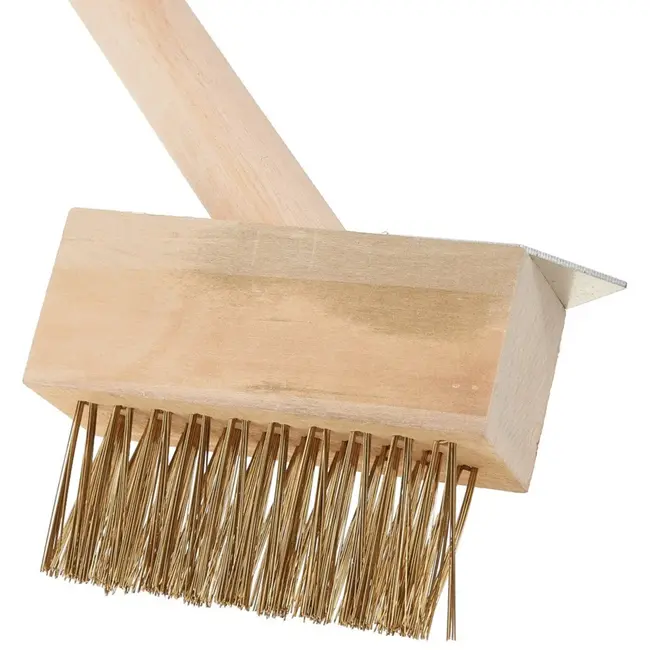 Keltin Draadborstel met schraper - houten steel - effectief voor bestrating - 118 cm