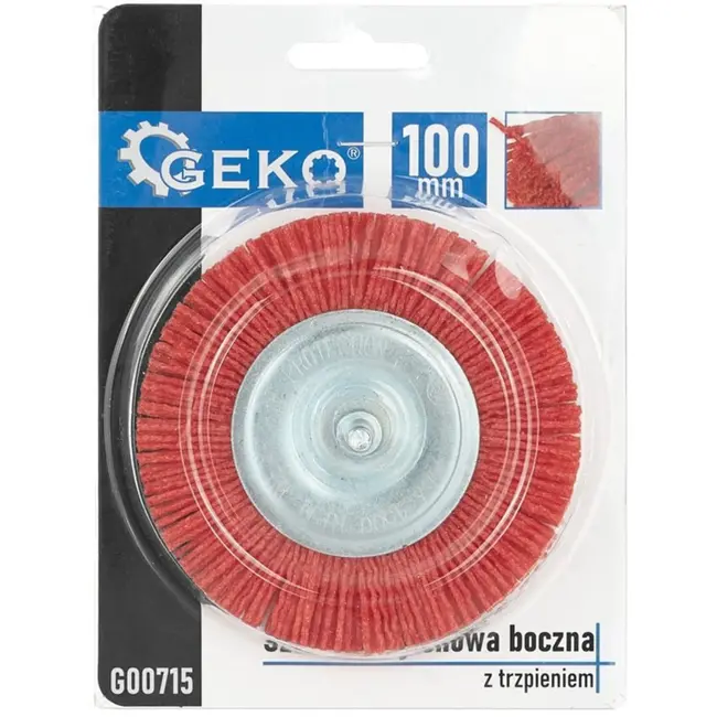 GEKO Ronde nylon borstel - schacht 6 mm - effectief reinigen - 100 mm - krasvrij