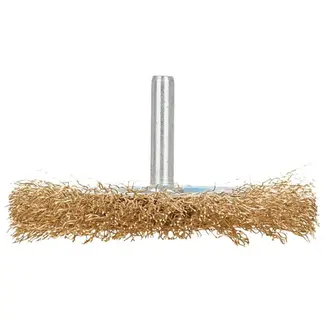 GEKO Ronde borstel met schacht - 80 mm - Messing draad - Voor moeilijk bereikbare plekken