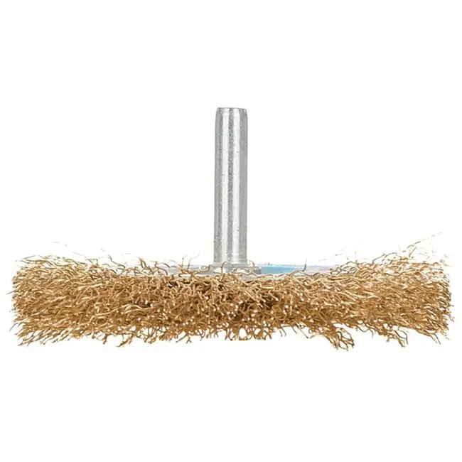 GEKO Ronde borstel met schacht - 80 mm - Messing draad - Voor moeilijk bereikbare plekken