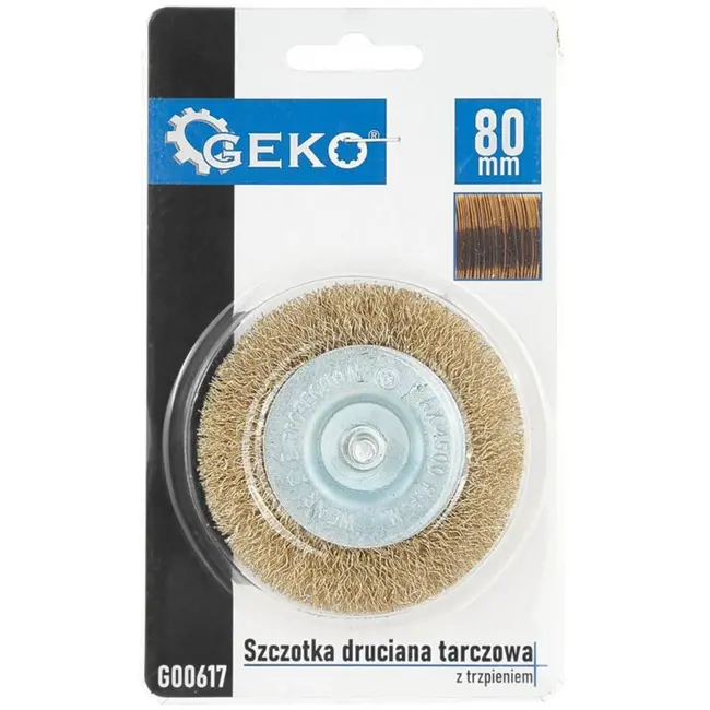 GEKO Ronde borstel met schacht - 80 mm - Messing draad - Voor moeilijk bereikbare plekken