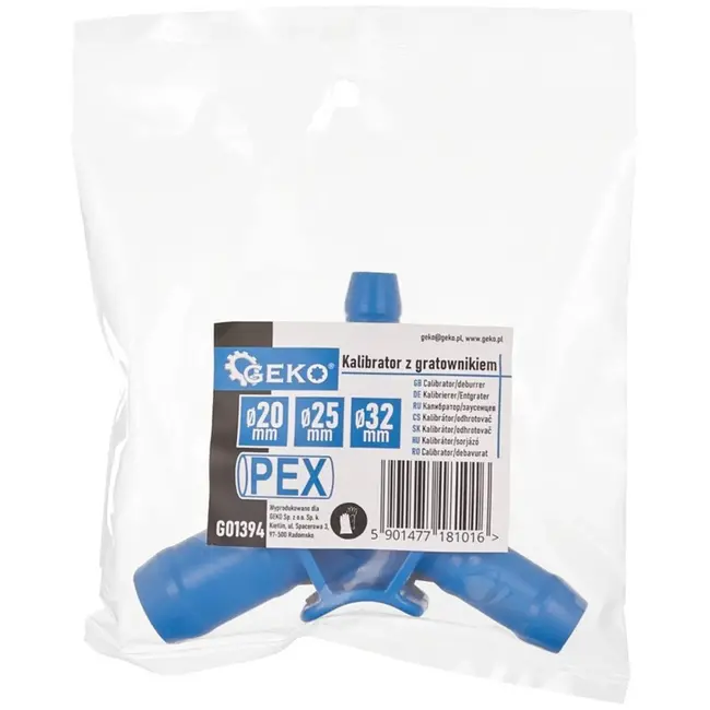GEKO Calibrator met ontbramer - PEX buizen - 20-32 mm - Blauw