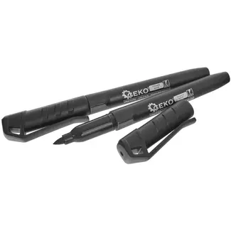 GEKO Set van 2 zwarte permanente markers - 1.0-1.5 mm lijn - Duurzaam en weerbestendig