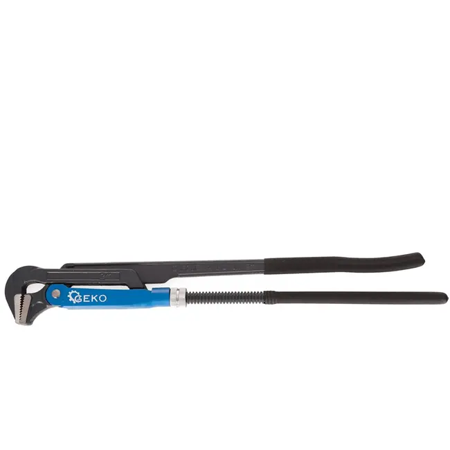 GEKO Verstelbare pijptang - 90° - robuust CrV staal - lange greep - rubberen handvatten
