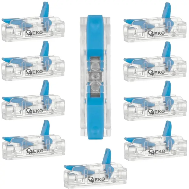 GEKO Snelkoppeling elektrische doorvoer - 2x0,2-4mm² - Voor massieve en geslagen draden - 10 stuks