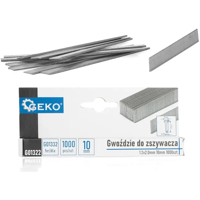 GEKO Brads - 1.2x2.0mm - 10mm lengte - 1000 stuks - Veelzijdig gebruik