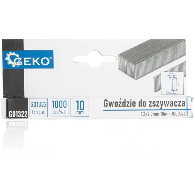 GEKO Brads - 1.2x2.0mm - 10mm lengte - 1000 stuks - Veelzijdig gebruik