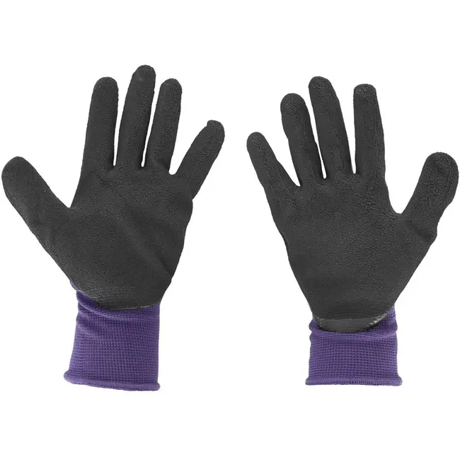 GEKO Beschermende werkhandschoenen - latex coating - maat 10 - paars - 12 stuks