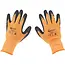 GEKO Elastische werkhandschoenen - latexcoating - maat 9 - oranje - 12 stuks