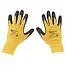 GEKO Elastische werkhandschoenen - latexcoating - maat 8 - geel - 12 stuks