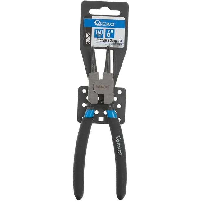 GEKO Gebogen borgveertang - slanke tips - 160 mm - rubberen grip