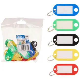 GEKO Kleurrijke sleutellabels - 5 kleuren - Set van 20 stuks