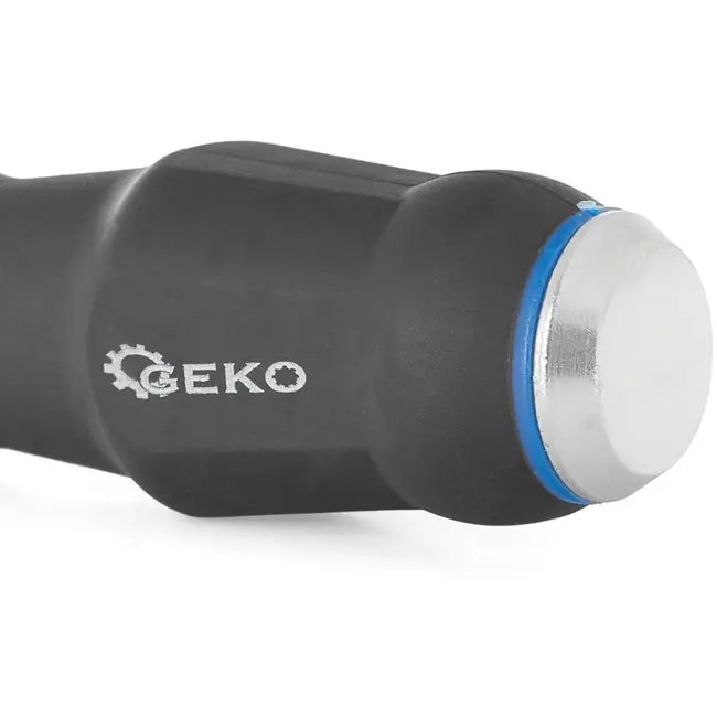 GEKO Platkop schroevendraaier - 5mm sleuf - Impactbestendig - 75mm - Zwart-blauw