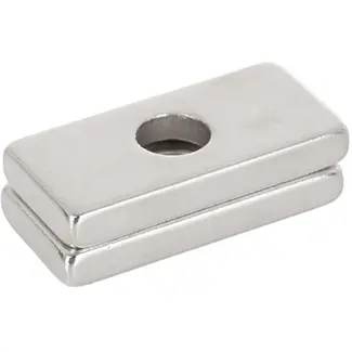 GEKO Rechthoekige neodymiummagneten - schroefgat - 20x10x3 mm - 2 stuks