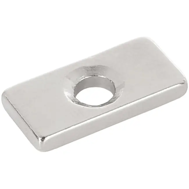 GEKO Rechthoekige neodymiummagneten - schroefgat - 20x10x3 mm - 2 stuks