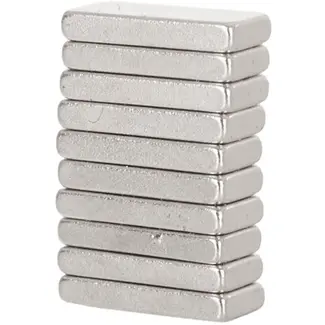 GEKO Krachtige platte neodymiummagneet - 10x4x1.5 mm - Compact en veelzijdig - 10 stuks
