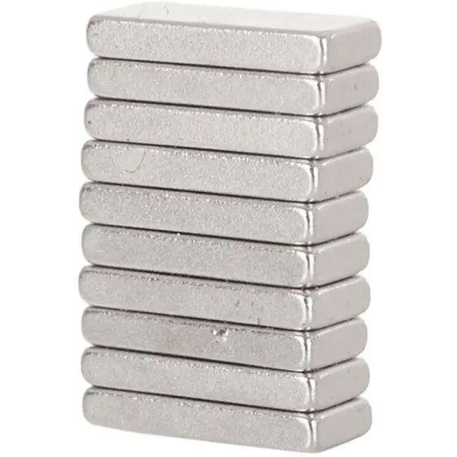 GEKO Krachtige platte neodymiummagneet - 10x4x1.5 mm - Compact en veelzijdig - 10 stuks
