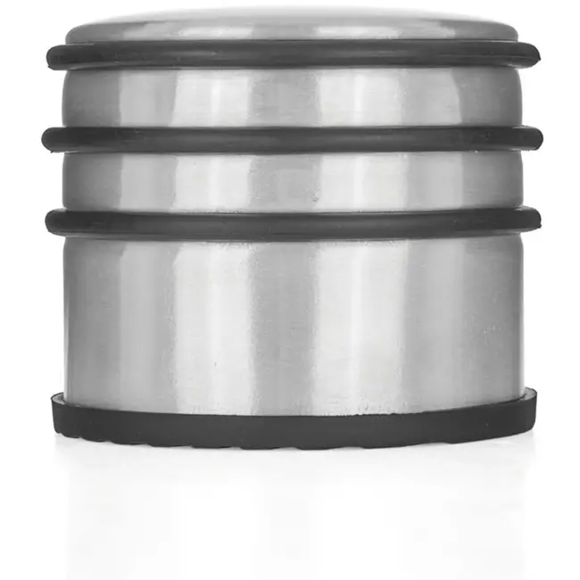 GEKO Vrijstaande deurstop - hoog - geborsteld nikkel - roestvrij staal - 94 mm diameter