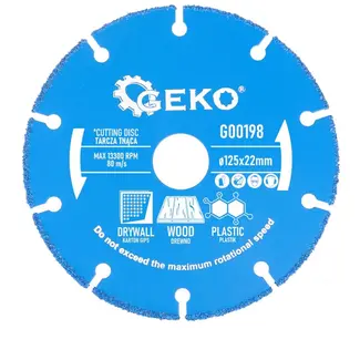 GEKO Zaagblad - Hout, Kunststof & Gipsplaat - 125 mm - Carbide-Tip