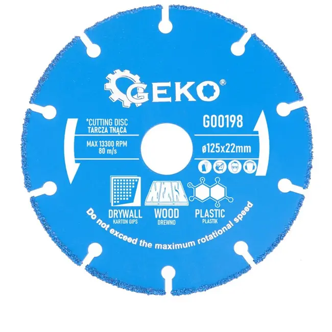 GEKO Zaagblad - Hout, Kunststof & Gipsplaat - 125 mm - Carbide-Tip