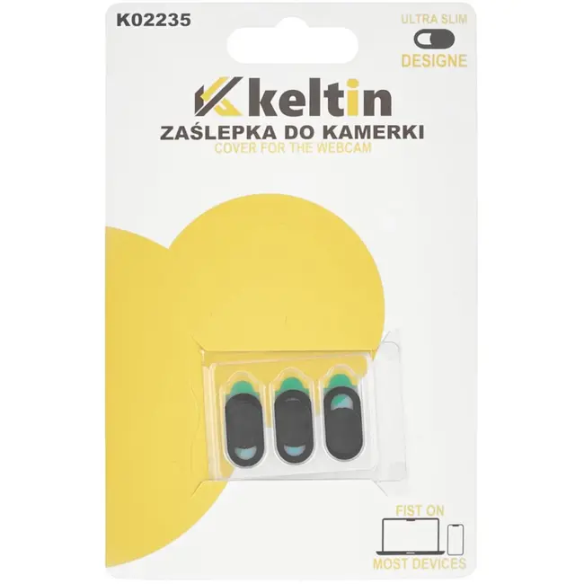 Keltin Set van 3 webcam covers - Privacybescherming - Discreet ontwerp - Eenvoudig te installeren