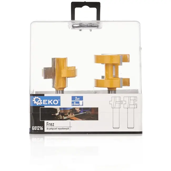 GEKO Freesbits - Multi-slot - 8mm schacht - 2 stuks - Carbide snijbladen