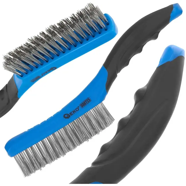 GEKO Stalen handborstel - ergonomisch - 4 rijen - 260 mm - effectief reinigen