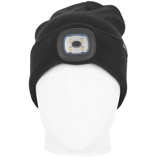 GEKO Wintermuts met oplaadbare LED-verlichting - zwart - 150 lumen - geïntegreerde batterij